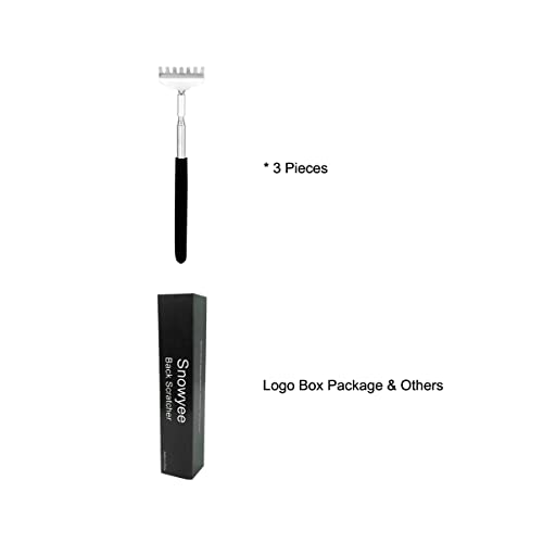 Snowyee Back Scratcher UK, Telescopic Backscratchers for Back Scratching for Men Kids Women and Adults ( 3 Pieces in 1 Set / Black )