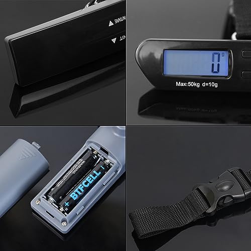 Snowyee Luggage Scale for Suitcases Max Scaling 110 Pound/ 50 Kilogram for Travel with 4 Units Functional (kg/g/lb/oz)