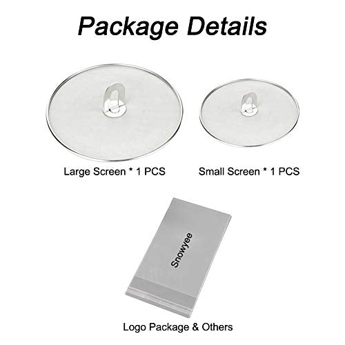 Snowyee Splatter Screen, 2 in 1 Stainless Steel Splatter Guard for Frying Pan