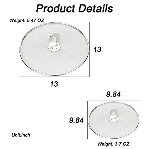 Snowyee Splatter Screen, 2 in 1 Stainless Steel Splatter Guard for Frying Pan